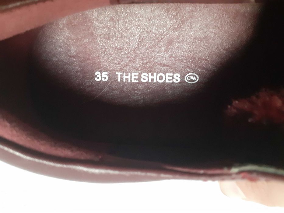 Pantofi The Shoes,marime 35 (22,5cm),limba cu blanita la ext,grena,noi