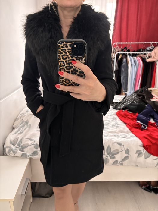 Palton dama negru Zara S