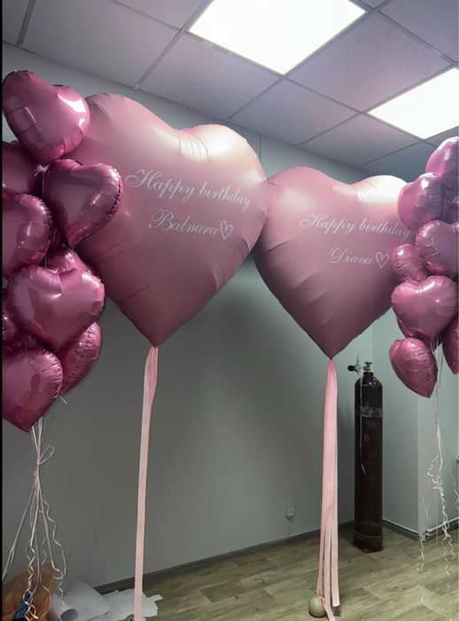 Гигант шарик+ 5 сердечки