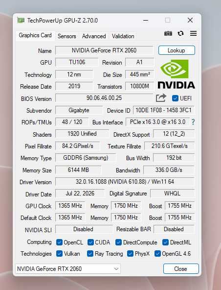 Геймърски компютър i5-11400 / RTX 2060 6GB / 16GB RAM / 500GB NVMe