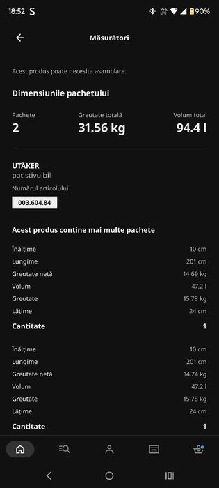 Set 2 paturi stivuibile pin Utaker Ikea