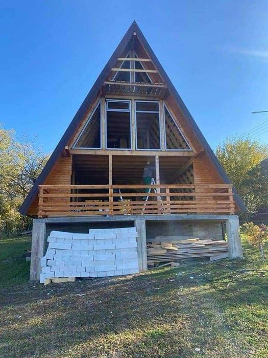 Cabana stil A-Frame, Case, Foisoare si Terase din structura de lemn la comanda
