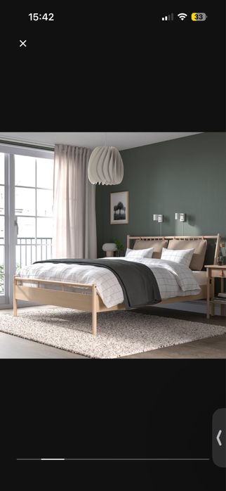 Set dormitor IKEA BJORKSNAS + saltea VESTEROY + noptiere 2 buc