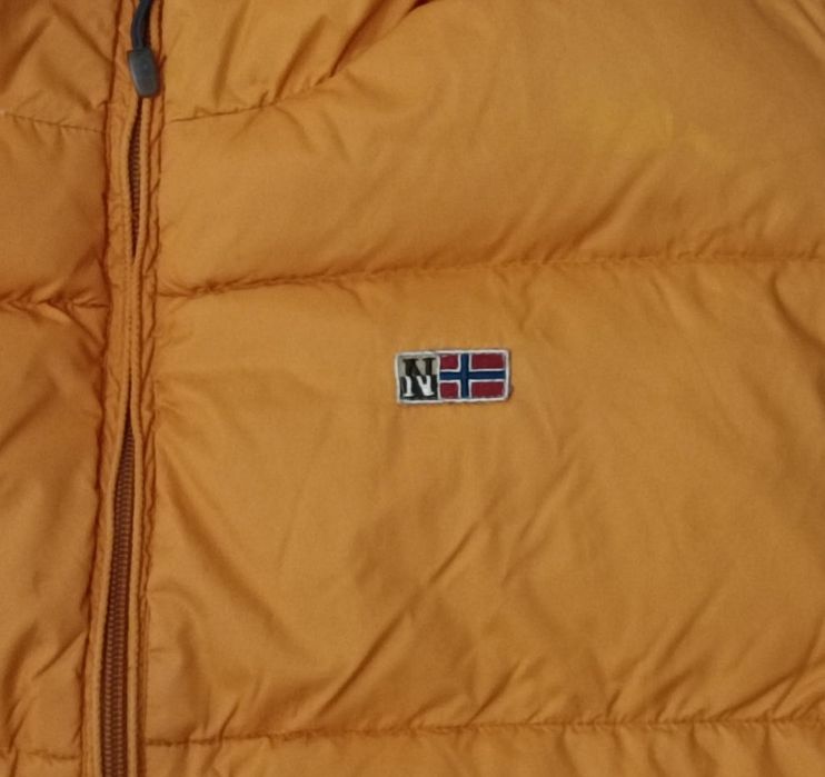Napapijri Down Puffer Vest оригинален пухен елек XL гъши пух грейка туризъм планина яке