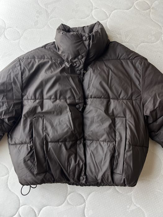 Кафяво късо зимно яке ZARA