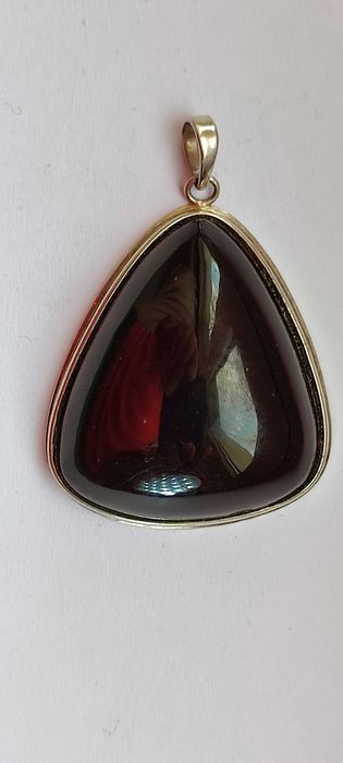 Кулон серебряный с камнем ОБСИДИАН