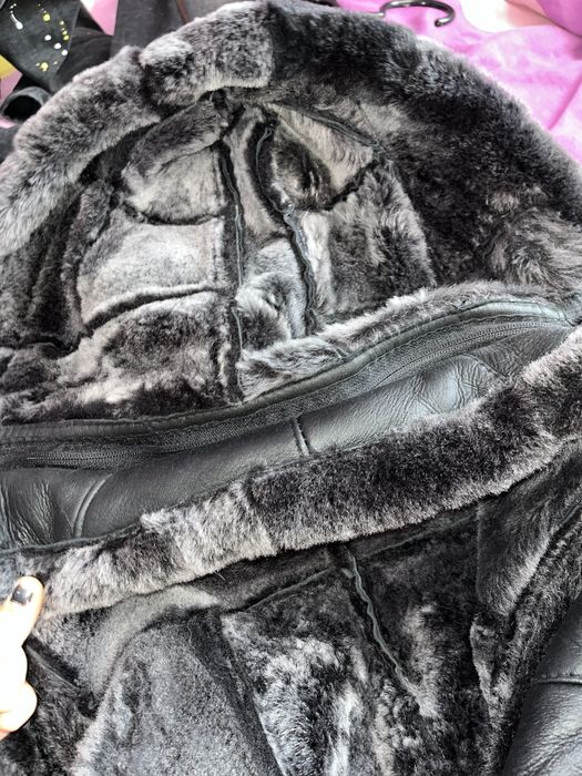 Geaca piele cu blana naturala pentru copii