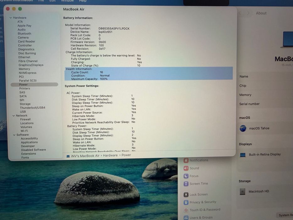 MacBook Air 15" M4 Chip 10-CPU, 10-GPU, 16GB RAM, 256SSD В ГАРАНЦИЯ 11.11.2026г.