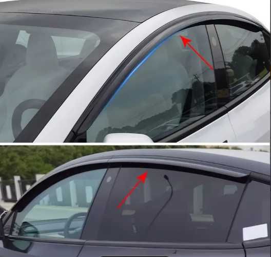 Tesla Y дефлектор  от дождя и коврик для приборной панели