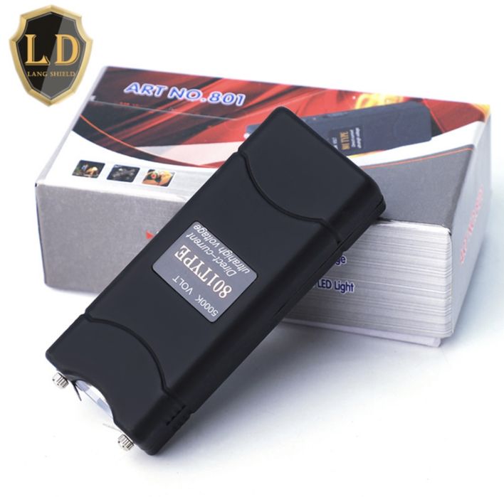 военен мощен електрошок удобен дизайн с лед фенер калъф за оцеляване