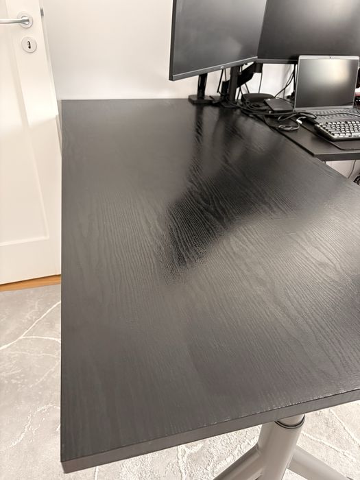 Birou Ikea Idasen negru/gri inchis 160x80 cm