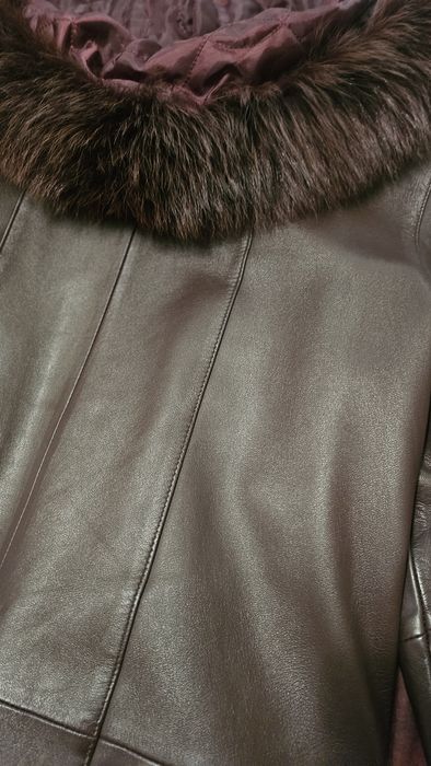 Дамско манто-палто от естествена кожа