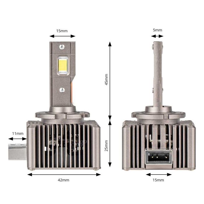 Комплект от 2 броя LED диодни крушки D1S за xenon 12-24V 10000lm Canbus без грешки