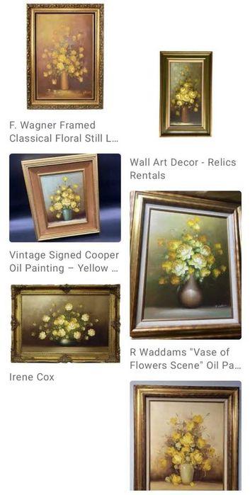 Картина с жълти рози - маслени бои