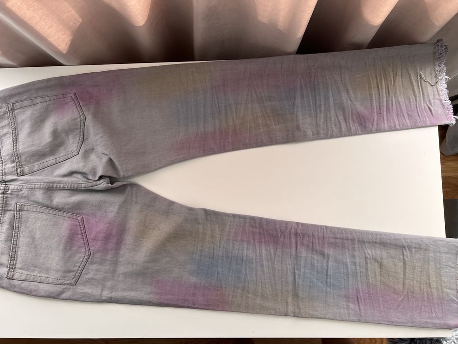 Blugi jeans MNML albastru gri cu mov