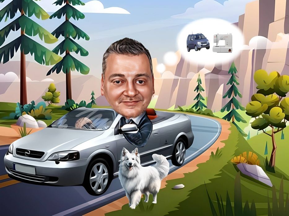 Забавна дигитална карикатура