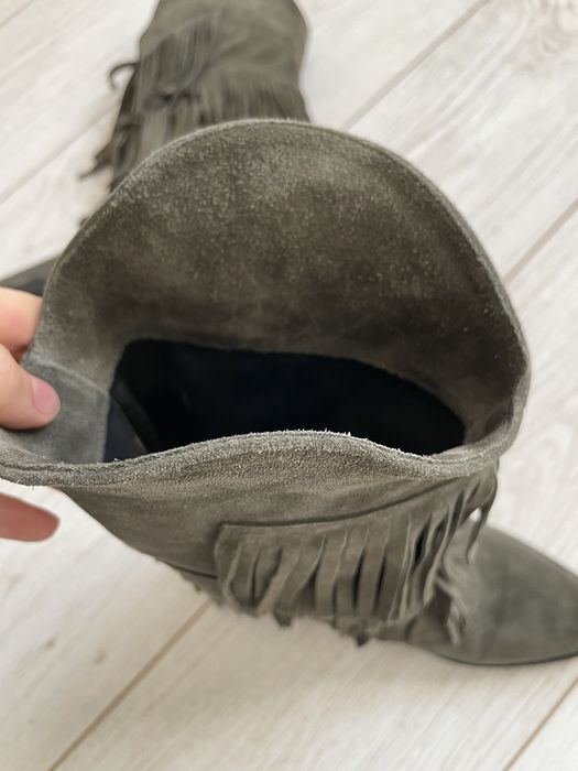 Cizme ciocate din piele intoarsa