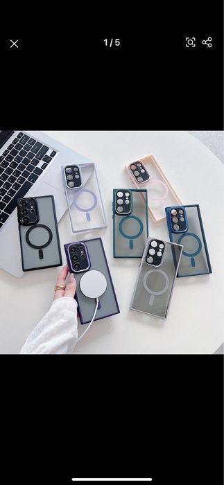 Samsung S23/S24/PLUS/ULTRA - Husa Magsafe Safe Case Spate Fumuriu