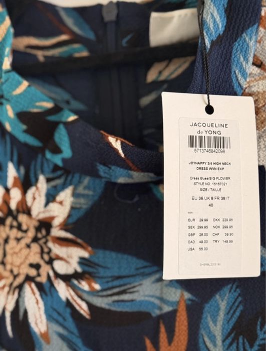 Rochie florală JDY Jacqueline de Yong nouă cu etichetă