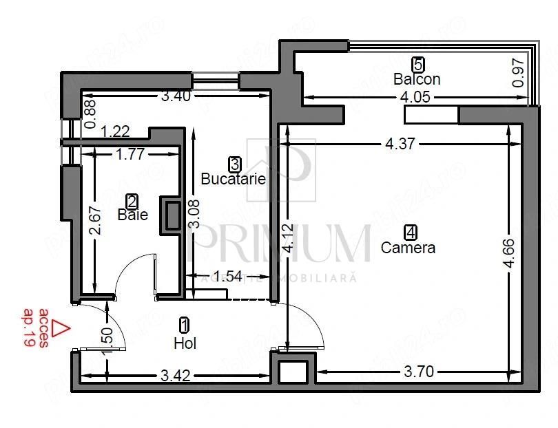 Apartament 1 camera-Sagului-Centrala-Ac