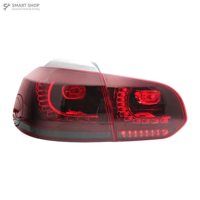 Stopuri Full LED VW Golf 6 VI (2008-2013) R20 Design Rosu Fumuriu cu S