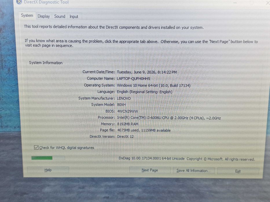 Laptop Lenovo IdeaPad 320-15ISK