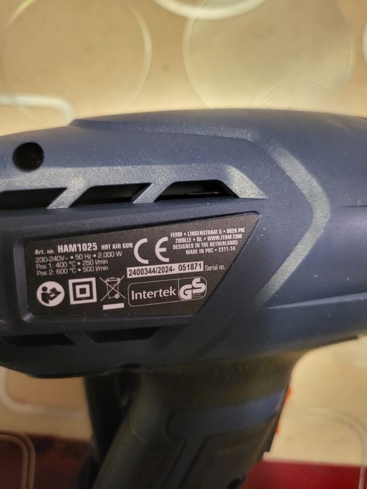 Pistol aer cald pentru lucrări industriale