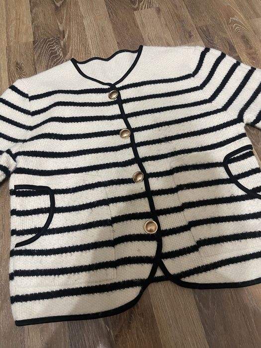 черно-белый кардиган