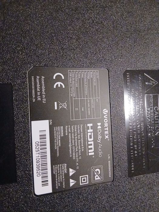 Tv smart vortex 109cm display crapat