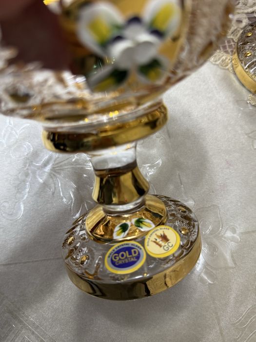 Богемская посуда конфетница и 6 для сухофруктов