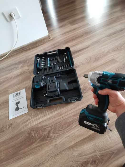 Pistol Impact cu 2 Acumulatori 48V 4Ah – Cheie Electrica Puternica pentru Demontare si Strangere Suruburi