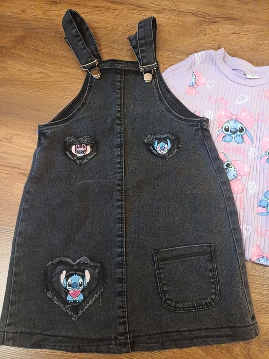 Детски комплекти момиче 98 104 110 Стич Лабубу