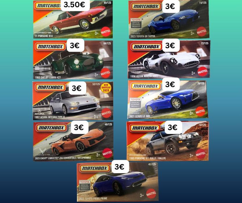 Hot Wheels, Matchbox и Majorette колички