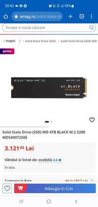 SSD WD Black SN850 Gen.4 Heatsink 1TB, 2TB, NVME PS5 M.2 NOI SIGILATE  Bucuresti Sectorul 3 •