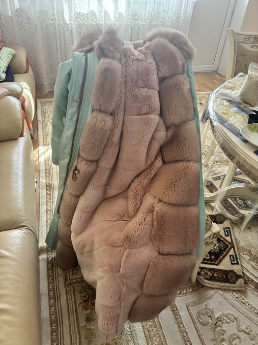 Парка длинная из меха песца