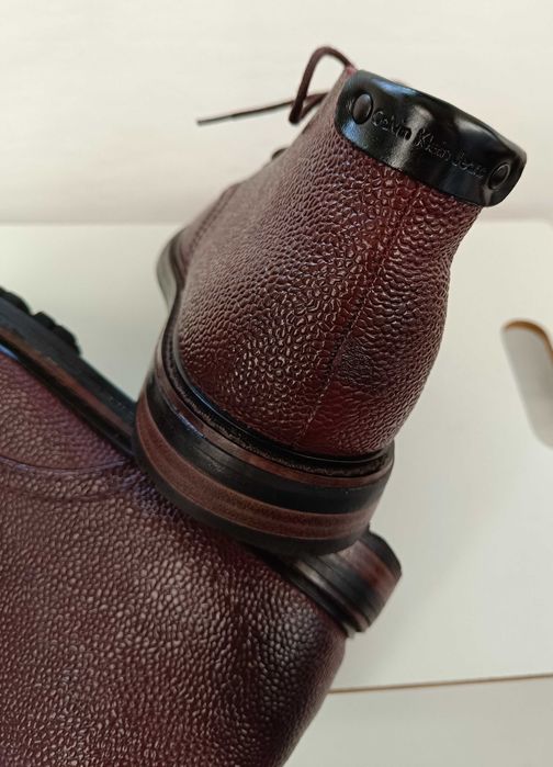 Ghete lace up 41.5 42 plain toe premium Calvin Klein piele naturala