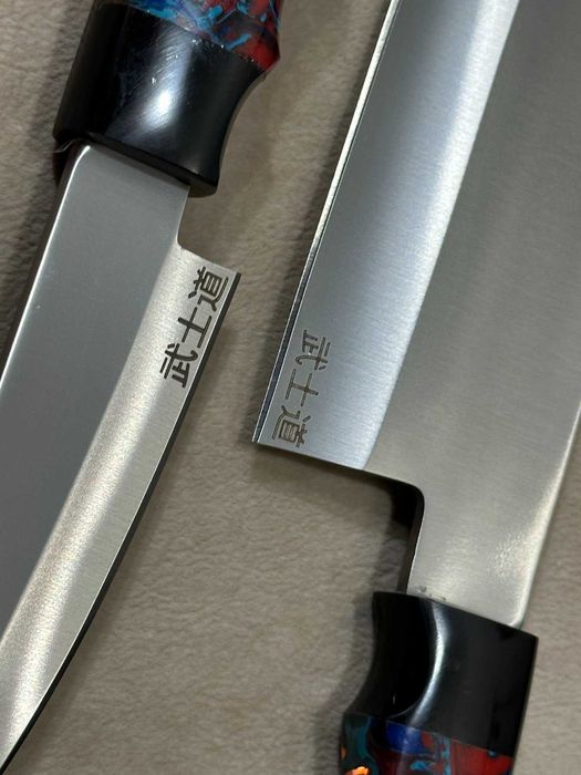 Set 2 Cuțite Profesionale Japoneze Chef Deba si Petty Oțel D2 Noi