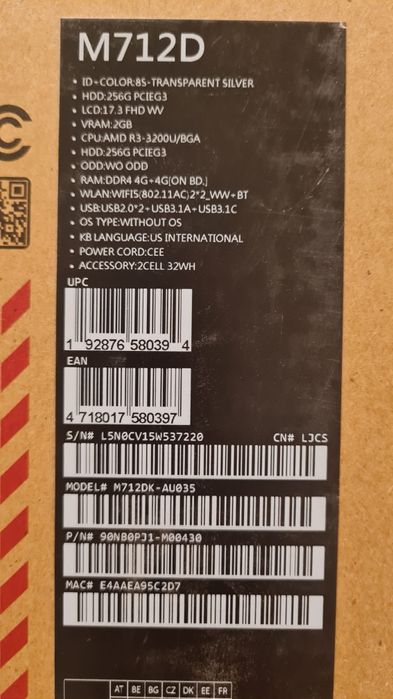 Laptop 17' Asus Vivobook M712D