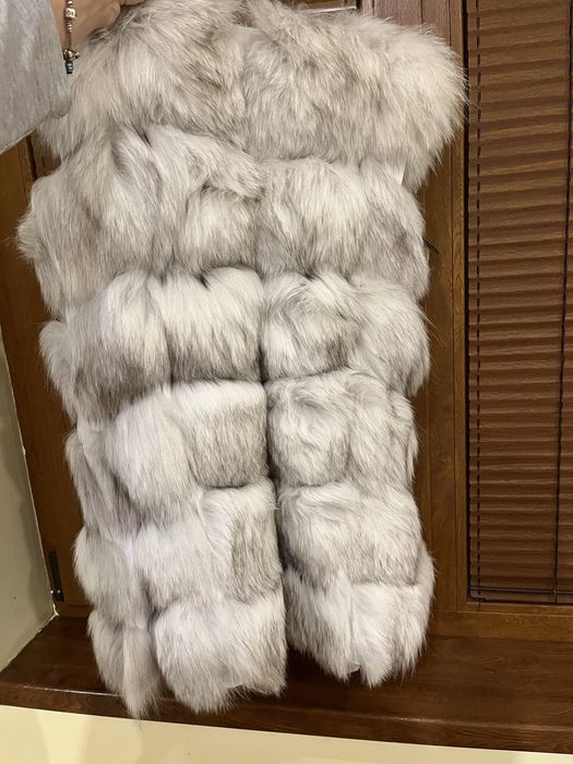 Елек естествен косъм сребърна лисица размер Л