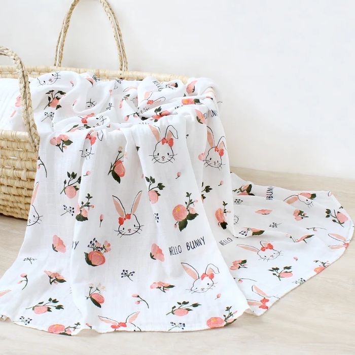 Муселинова пелена / еко одеалце за сън с динозаври 110*120 см.