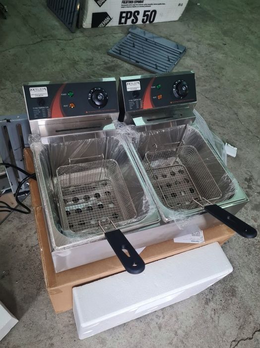 Friteuza dubla electrica 6+6 litri profesionala de banc, noua