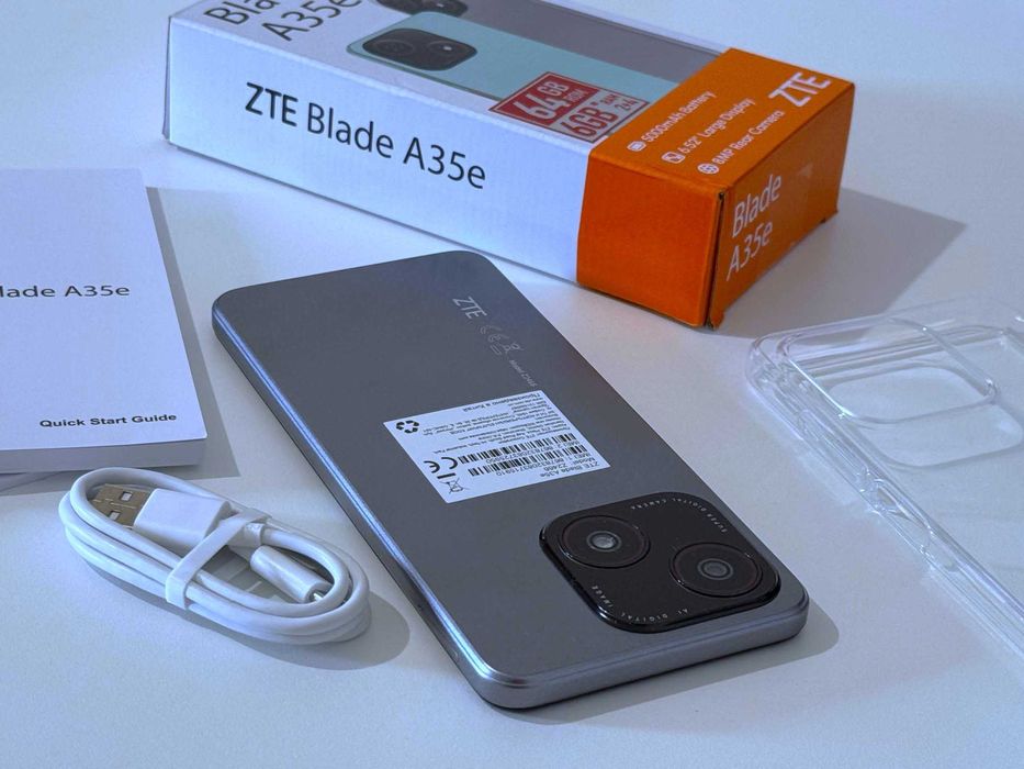 Бартер! НОВ! ZTE Blade A35e Silver Grey (Сив) 5000mAh