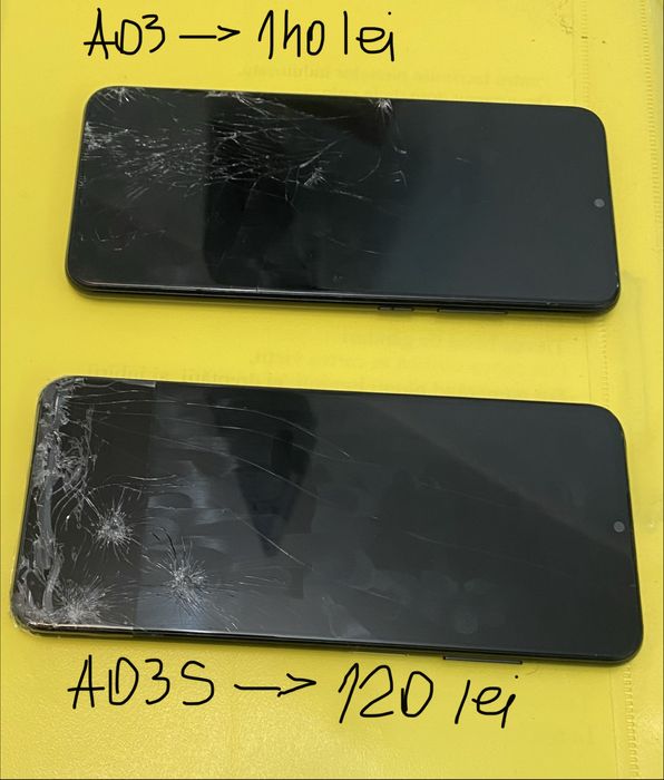 Telefoane cu sticla fisurata display bun