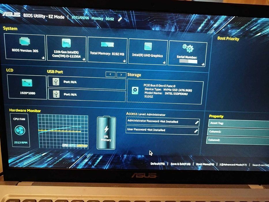 Лаптоп ASUS X515, Intel Core I3-1115G4, 8GB RAM, Intel UHD графики, 512 GB SSD, без ОС и батерия + зарядно