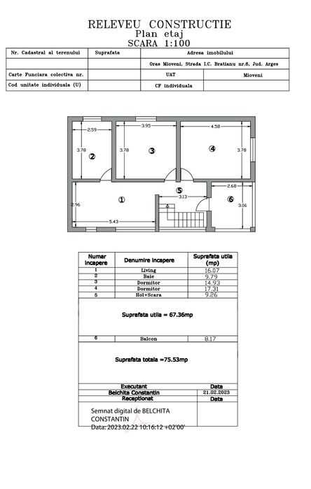 Vând  casa in Mioveni centru teren 1260 mp