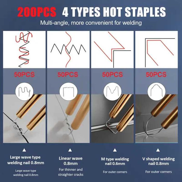 Поялник за пластмаса Безжична машина за заваряване на пластмаса скоби