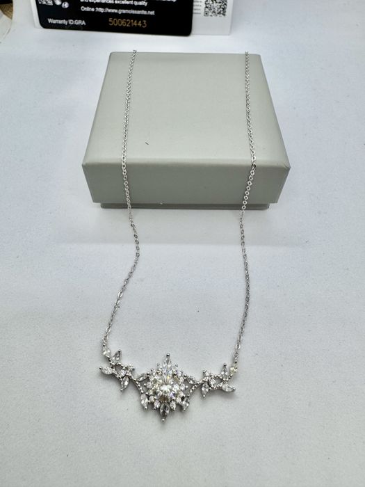 Сребърни колие с мойсанит (Диамант) 1 карат