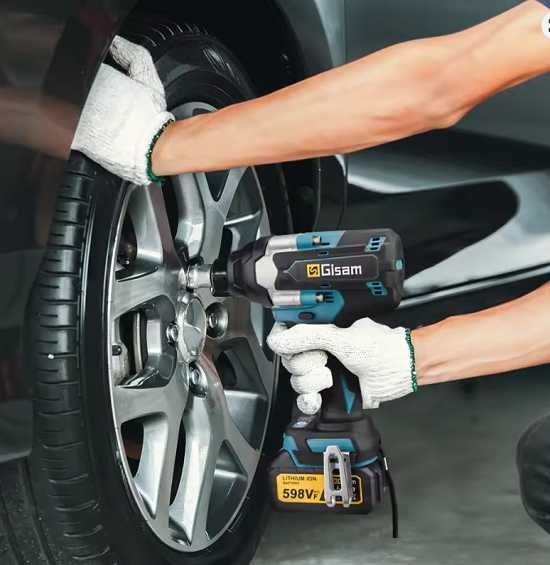 Gisam Безчетков ударен гайковерт 1/2 инчов 1800N.M 18V две батерии