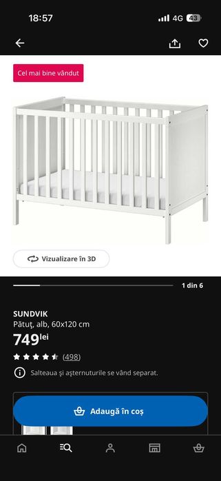 Patut bebelus IKEA SUNDVIK