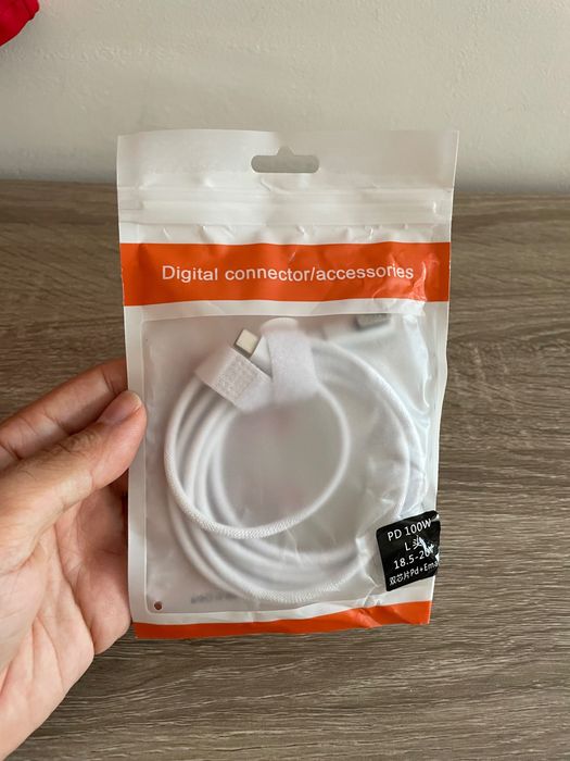 Кабел USB-C към MagSafe 1 за MacBook – плетен, L-образен накрайник